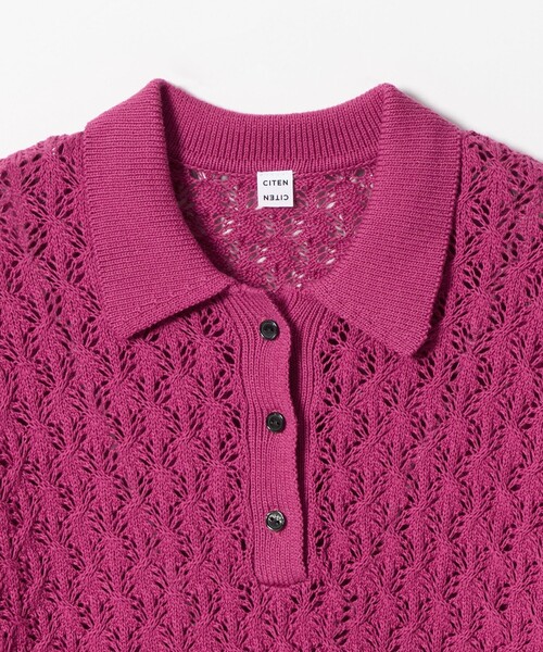 CITEN（シテン） ポロシャツ ポロ 「CITEN」レースアミポロエリニット