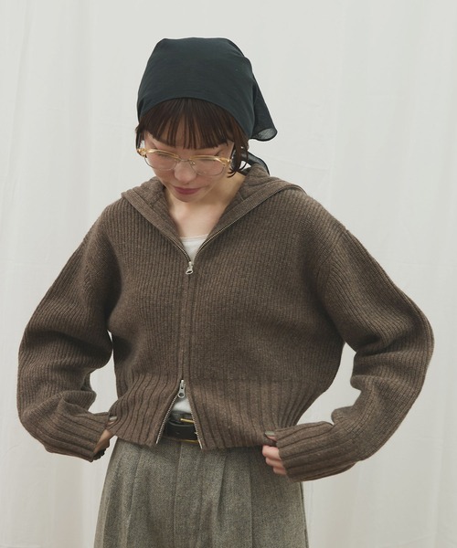 fig London（フィグロンドン） カーディガン _AIR WOOL zip cardigan
