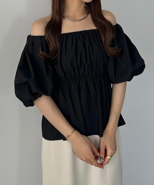 「callautia」 半袖ブラウス LARGE ブラック レディース_画像2