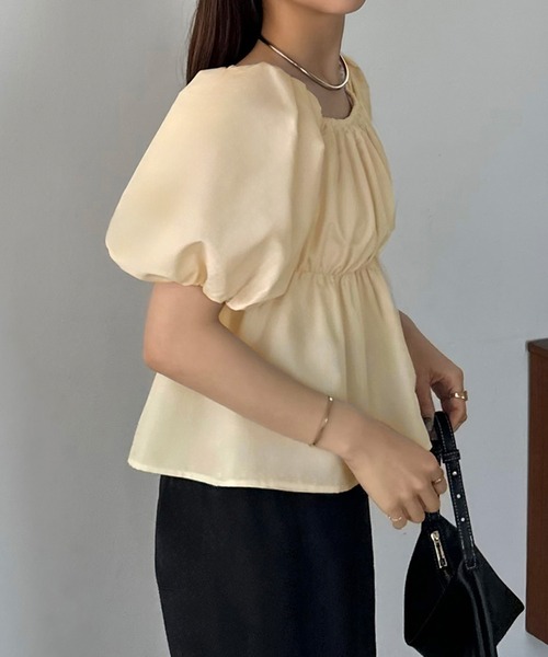 「callautia」 半袖ブラウス LARGE ブラック レディース_画像6