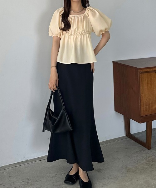 「callautia」 半袖ブラウス LARGE ブラック レディース_画像7