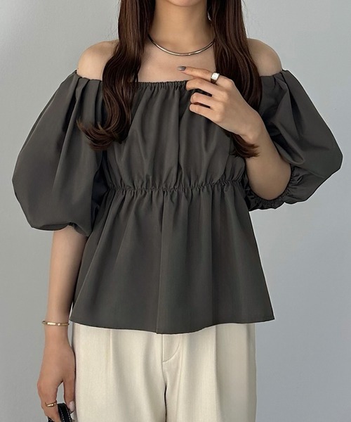 「callautia」 半袖ブラウス LARGE ブラック レディース_画像8