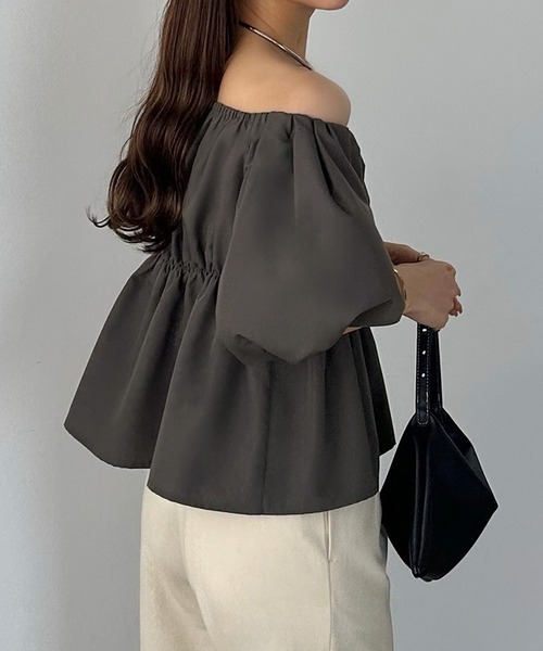 「callautia」 半袖ブラウス LARGE ブラック レディース_画像9