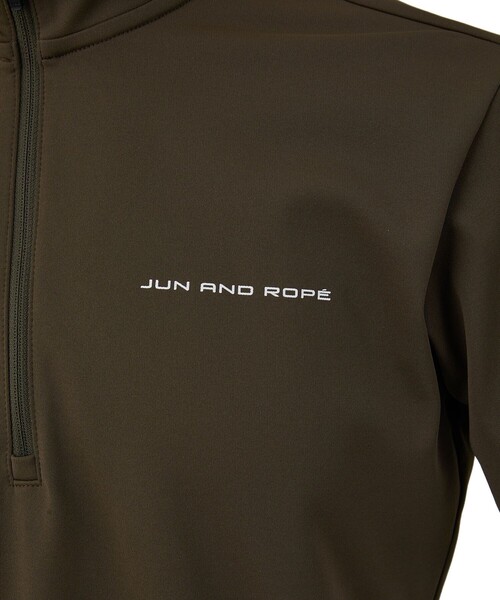 JUN & ROPÉ ハーフジップシャツ ライトグリーン　サイズは2Lです。 JUN&ROPE' tシャツ 「UV」バックプリントハーフジップシャツ