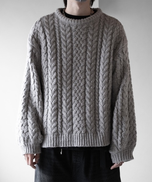 RUUBON セーター ニット 「RUUBON」3.5G melange cable knit / 3.5G