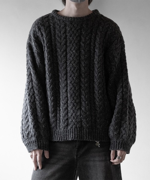 RUUBON セーター ニット 「RUUBON」3.5G melange cable knit / 3.5G