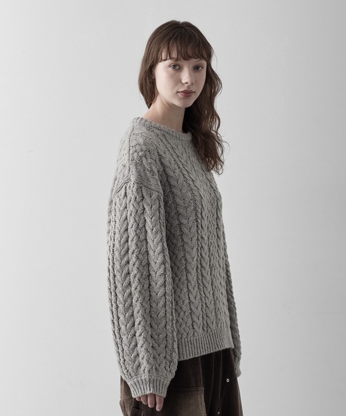 RUUBON セーター ニット 「RUUBON」3.5G melange cable knit / 3.5G