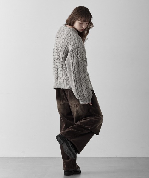RUUBON セーター ニット 「RUUBON」3.5G melange cable knit / 3.5G
