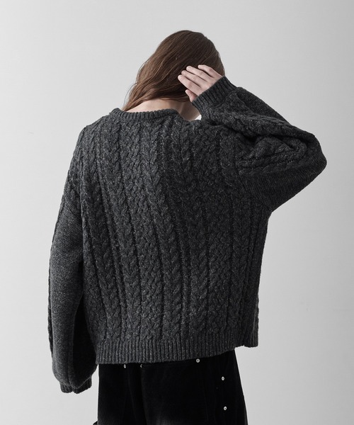 RUUBON セーター ニット 「RUUBON」3.5G melange cable knit / 3.5G