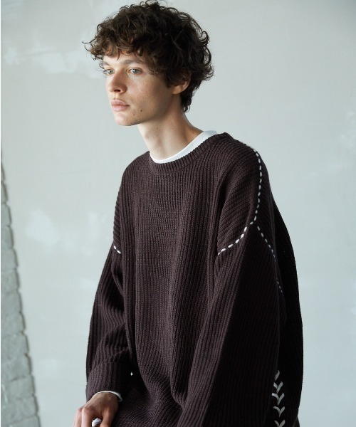 shiki tokyo」 長袖ニット MEDIUM ブラウン メンズ : ZOZOTOWN Yahoo