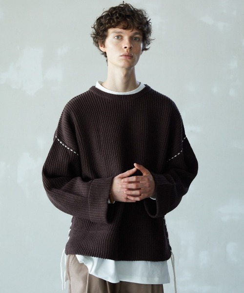 shiki tokyo」 長袖ニット MEDIUM ブラウン メンズ : ZOZOTOWN Yahoo