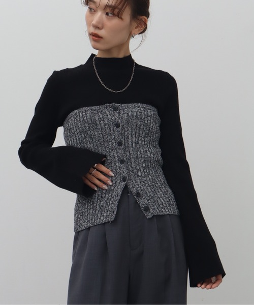 NOGLE 「NOGLE/ノグル」ミックスニットボタンビスチェ レディース
