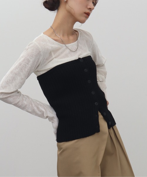 NOGLE 「NOGLE/ノグル」ミックスニットボタンビスチェ レディース