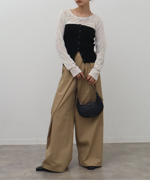 NOGLE 「NOGLE/ノグル」ミックスニットボタンビスチェ レディース