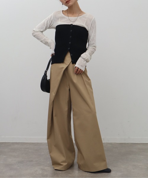 NOGLE 「NOGLE/ノグル」ミックスニットボタンビスチェ レディース