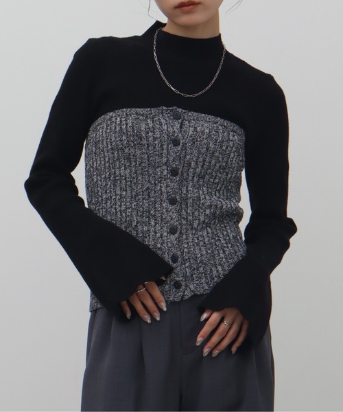 NOGLE 「NOGLE/ノグル」ミックスニットボタンビスチェ レディース