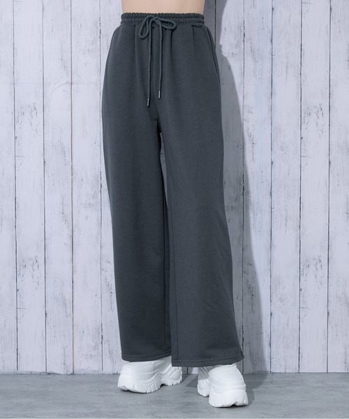 ワイドパンツ パンツ 「カモフラロゴ×リラックス」レディース 裏毛