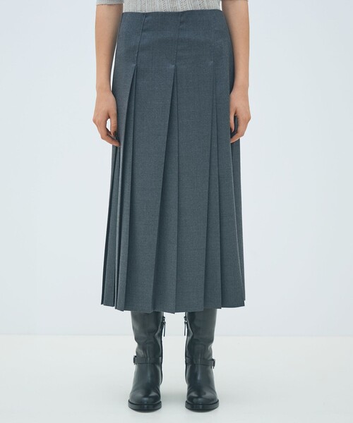 MACPHEE（マカフィー） スカート ウールナチュラルストレッチ プリーツ