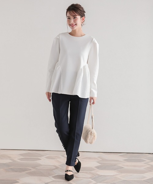 Fit more パンツ 裾リボン裏起毛パンツ レディース : ZOZOTOWN