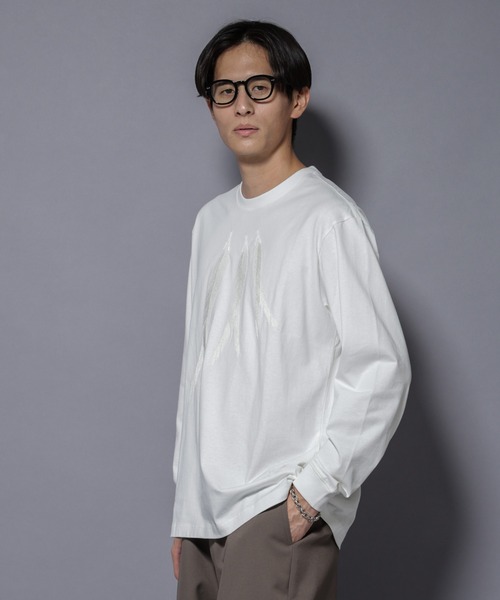 NANO universe（ナノ・ユニバース） tシャツ フェザー エンブロイ
