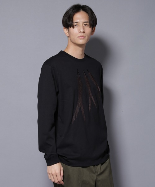 NANO universe（ナノ・ユニバース） tシャツ フェザー エンブロイ