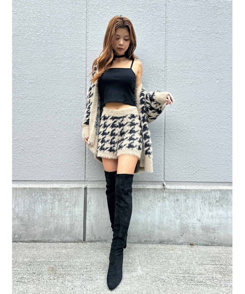 EGOIST（エゴイスト） パンツ 千鳥柄シャギーニットショートパンツ
