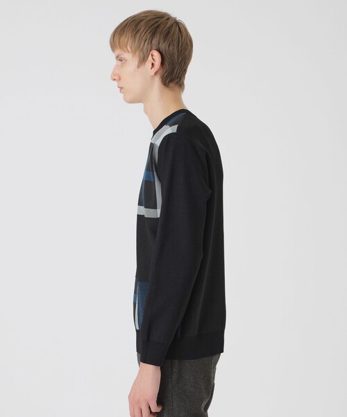 美品 BLACK LABEL CRESTBRIDGEパッチワーク ニットセーター BLACK LABEL CRESTBRIDGE（ブラックレーベル クレストブリッジ