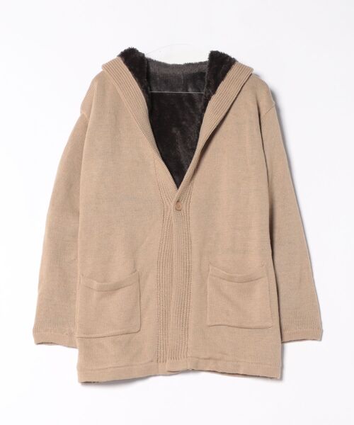 VENCE EXCHANGE カーディガン 裏ボアフリースニットフード付