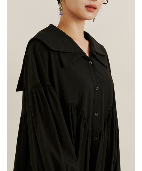 「PAMEO POSE」 シャツワンピース FREE グリーン レディース_画像4