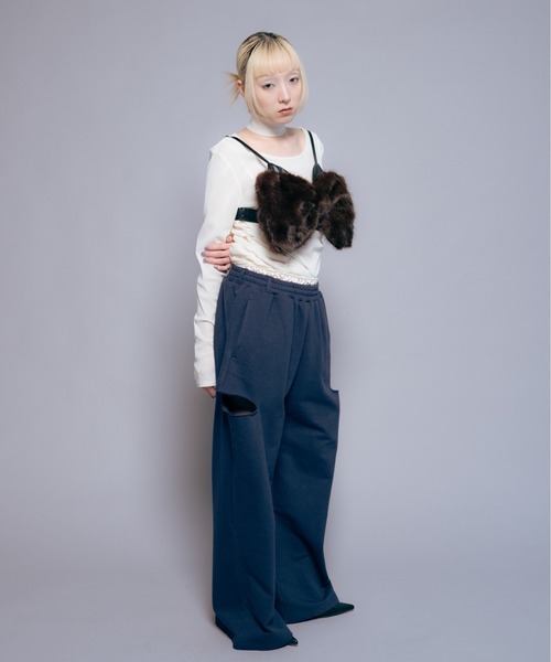 Carmelo ベスト ジレ Fur ribbon bustier / ビッグリボンファー
