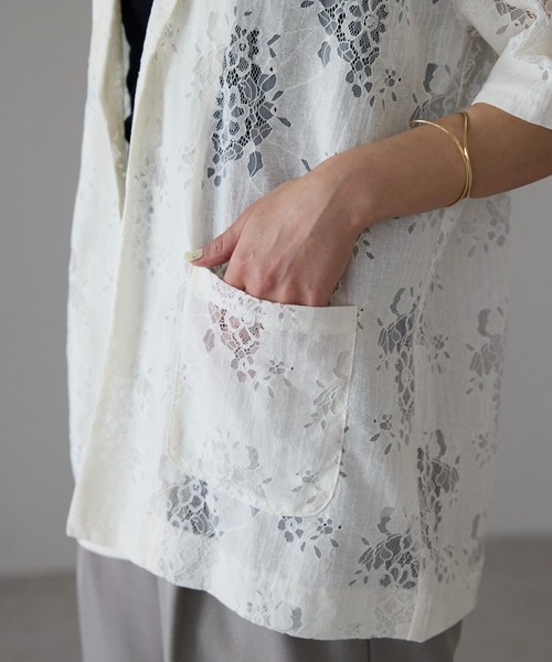 「r.」 ジャケット フリー アイボリー レディース_画像4