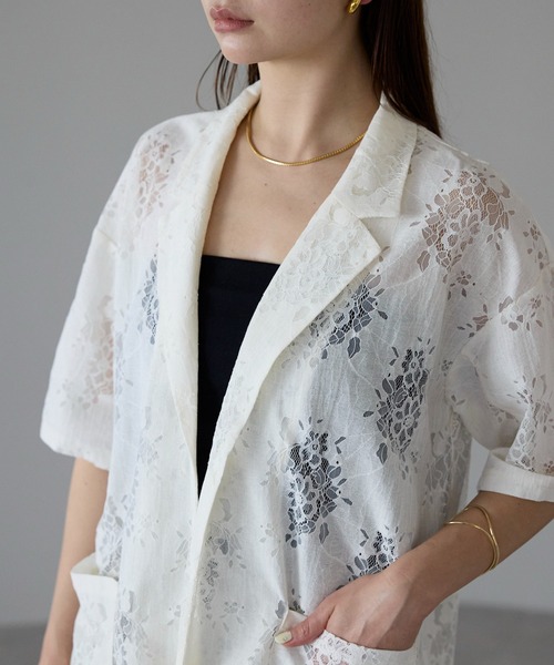 「r.」 ジャケット フリー アイボリー レディース_画像5