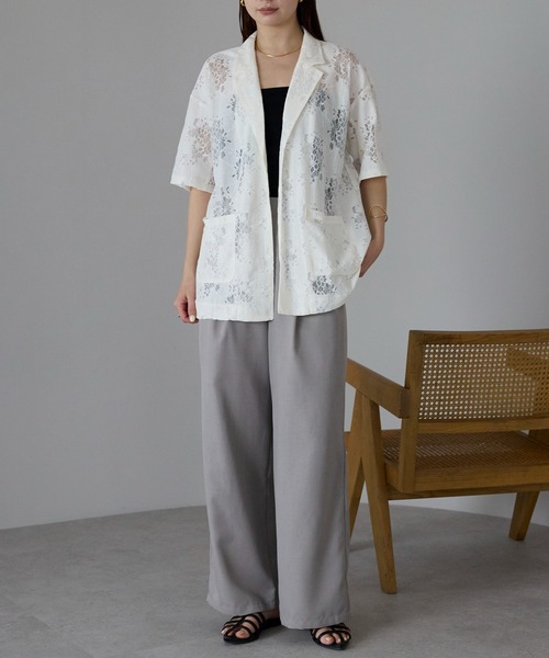 「r.」 ジャケット フリー アイボリー レディース_画像6