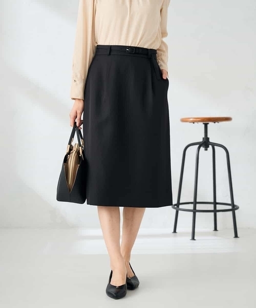 アー・ヴェ・ヴェ（a．v．v）/【洗える/イージーケア/ストレッチ】パウダーツイルタイトスカート a.v.v（アー・ヴェ・ヴェ） スカート 「洗える/イージーケア