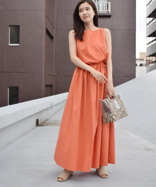 「PICCIN」 ノースリーブワンピース MEDIUM ライトグリーン レディース_画像3