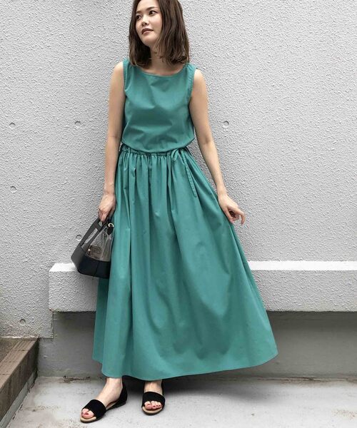 「PICCIN」 ノースリーブワンピース MEDIUM ライトグリーン レディース_画像4