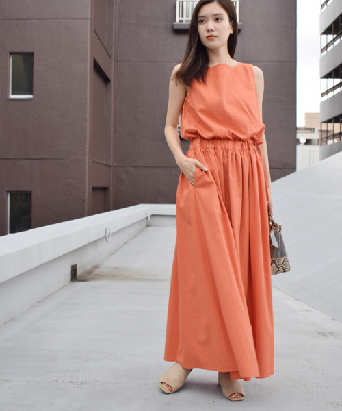 「PICCIN」 ノースリーブワンピース MEDIUM ライトグリーン レディース_画像5