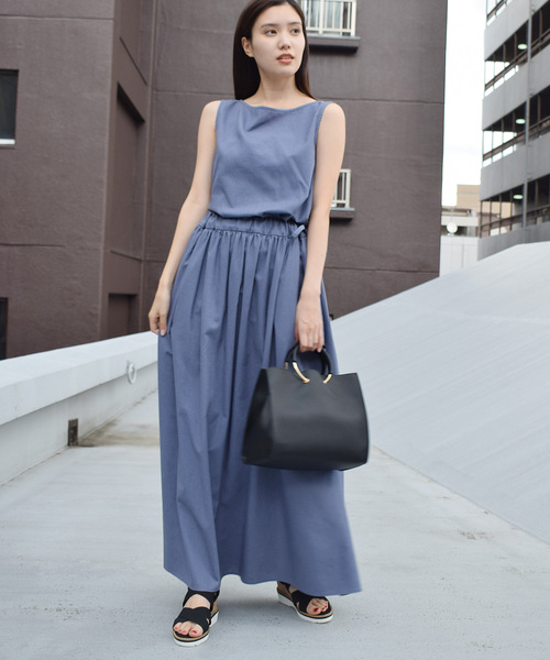 「PICCIN」 ノースリーブワンピース MEDIUM ライトグリーン レディース_画像9