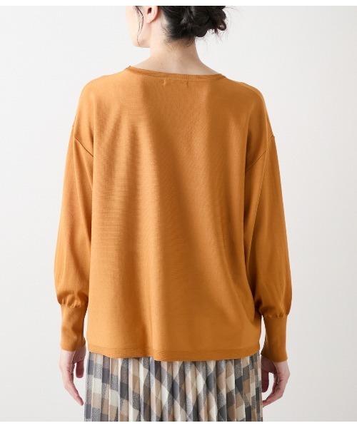 ニューヨーカー（NEWYORKER）/【手洗い可能】ハイツイストシルクレーヨン天竺 フレアニットプルオーバ NEWYORKER（ニューヨーカー） ニット セーター 「手洗い可能」ハイ