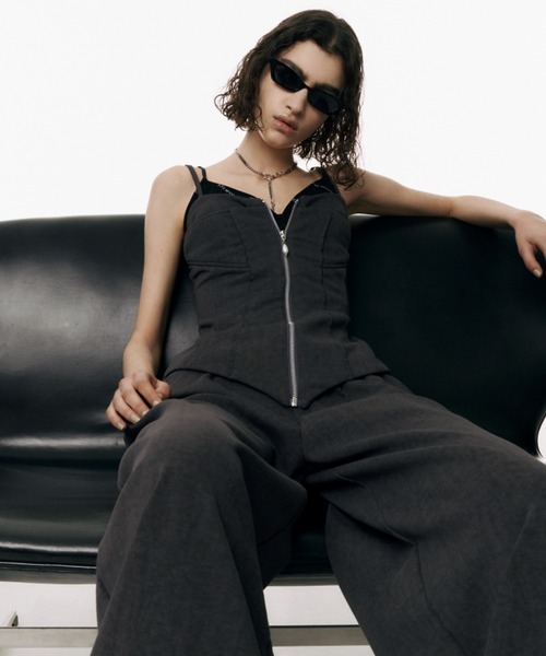 JOSE MOONジップアップビスチェ ブラック 36 ジョゼムーン　ベアトップ ZIP UP BUSTIER – JOSEMOON