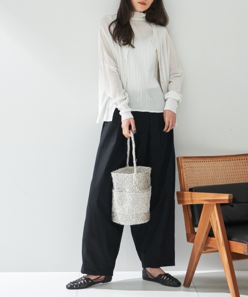 「Libra Cue」 ニットカーディガン FREE レッド レディース_画像3