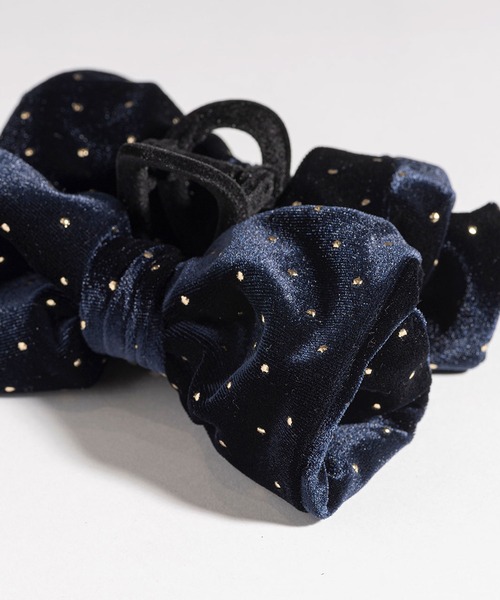 TRESSE（トレス） ヘアクリップ BRIGITTE dot ribbon clip ベルベット