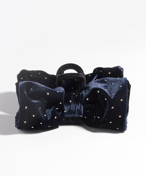 TRESSE（トレス） ヘアクリップ BRIGITTE dot ribbon clip ベルベット