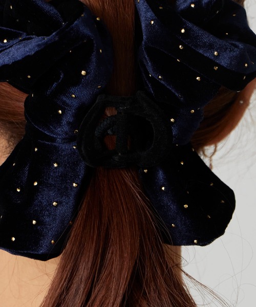 TRESSE（トレス） ヘアクリップ BRIGITTE dot ribbon clip ベルベット