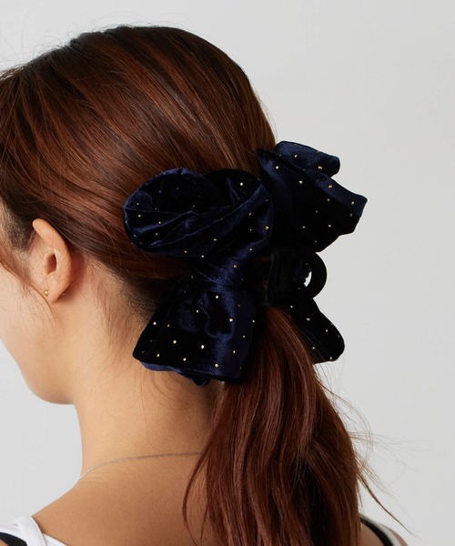 TRESSE（トレス） ヘアクリップ BRIGITTE dot ribbon clip ベルベット