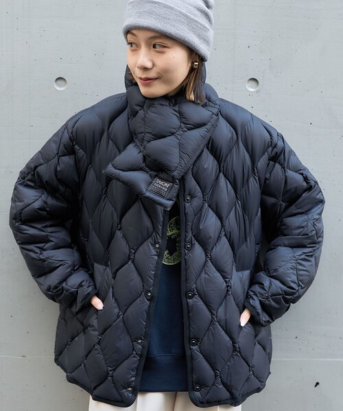 「TAION」 ダウンジャケット X-LARGE ブラック レディース_画像2