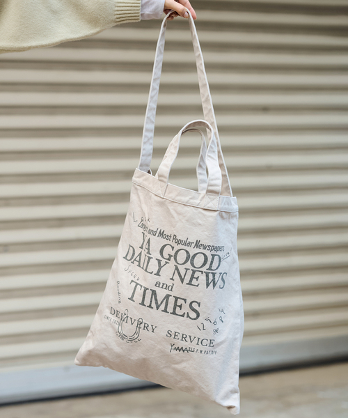 トートバッグ YA GOOD IDEAS YA GOOD DAILY NEWS TIMES T レディース