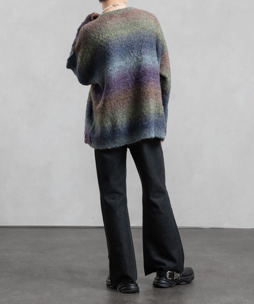 「Adoon plain」 長袖ニット LARGE ブラック メンズ_画像3