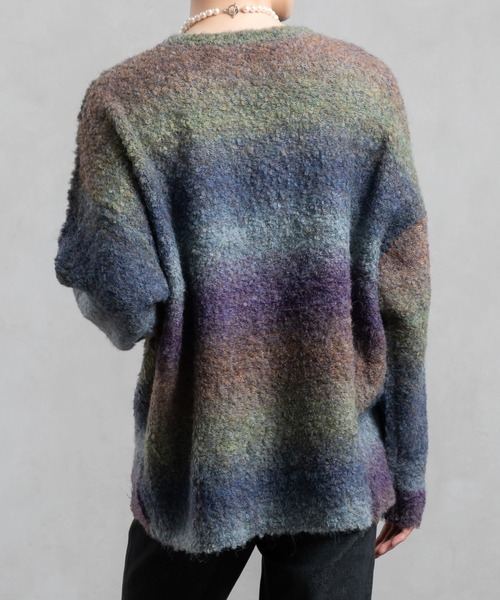 「Adoon plain」 長袖ニット LARGE ブラック メンズ_画像7