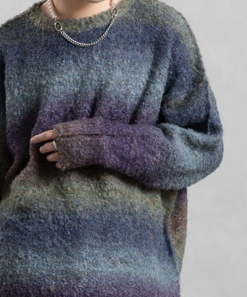 「Adoon plain」 長袖ニット LARGE ブラック メンズ_画像8